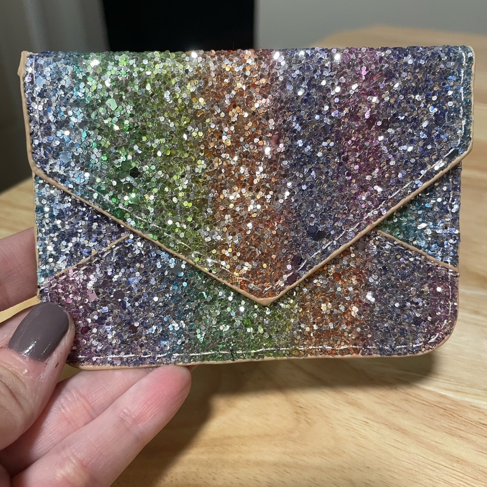 Multicolor Glitter Envelope Card Holder - NWOT